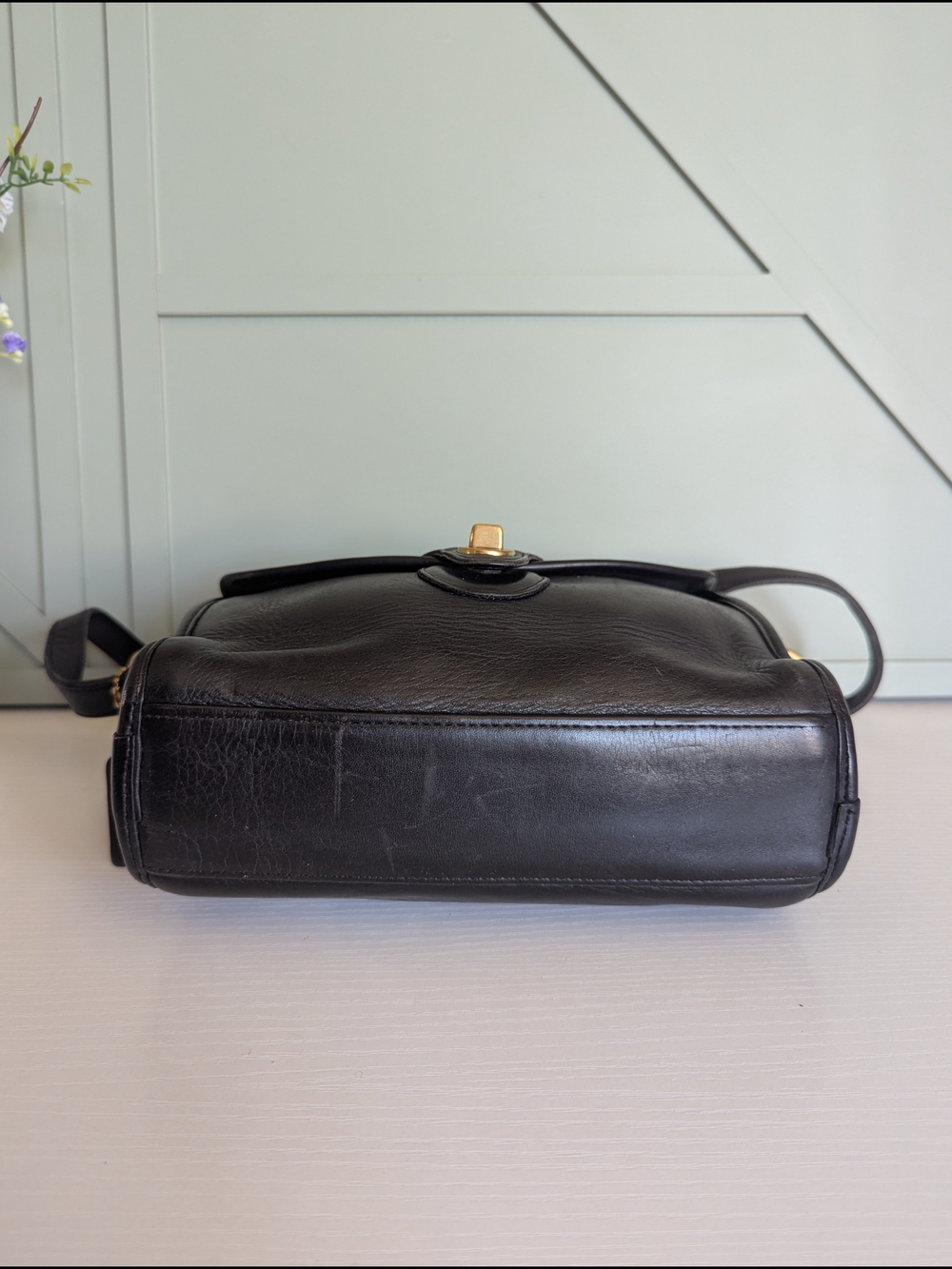 Coach Black Leather Crossbody with Gold Turn-Lock - Picture 6 of 11